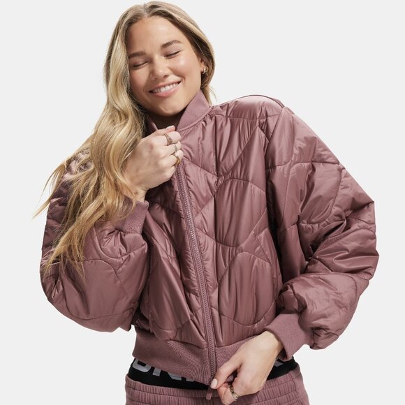 NEW UNDER ARMOUR Heritage Bomber Jacket in maroon for women 1225 4t2 - Picture 6 of 10